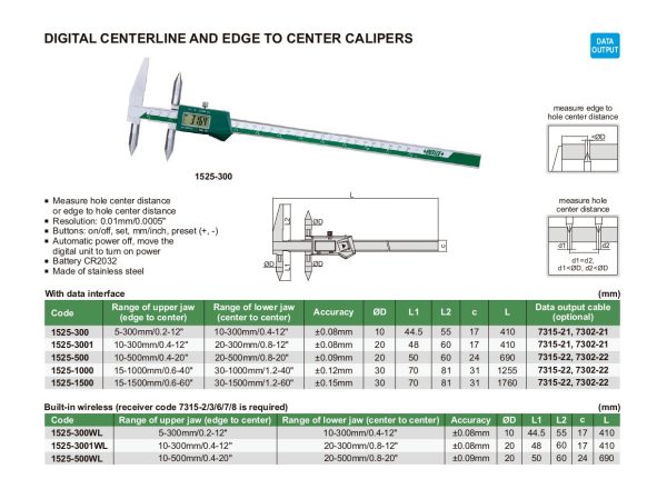 INSIZE Digital Centerline and Edge to Center Caliper 1525 Cheap