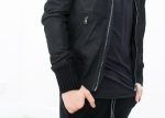 Broken Leather Bomber in Black Online