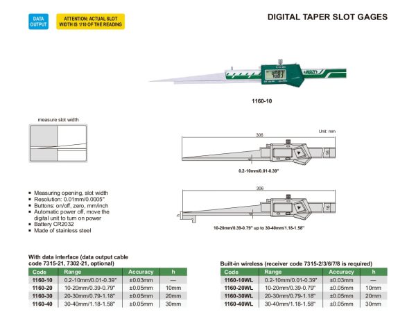 INSIZE Digital Taper Slot Gage 1160 Hot on Sale